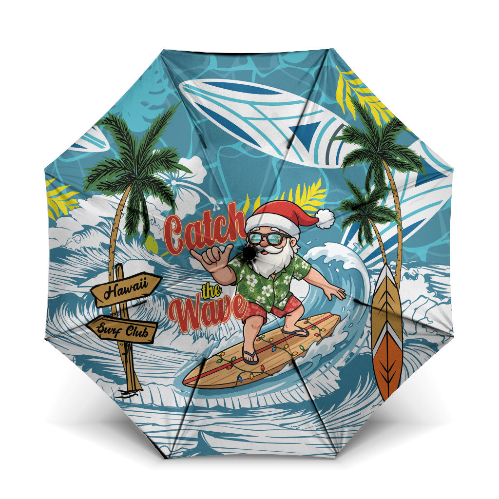 Hawaii Summer Christmas Umbrella Surfing Santa Shaka Catch The Wave