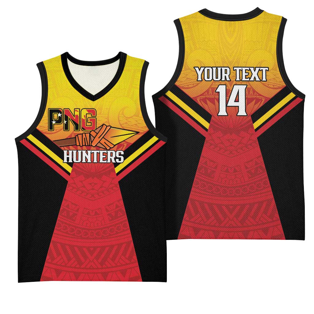 Papua New Guinea Rugby Custom Basketball Jersey Go PNG Hunters Polynesian Pattern LT14 - Polynesian Pride