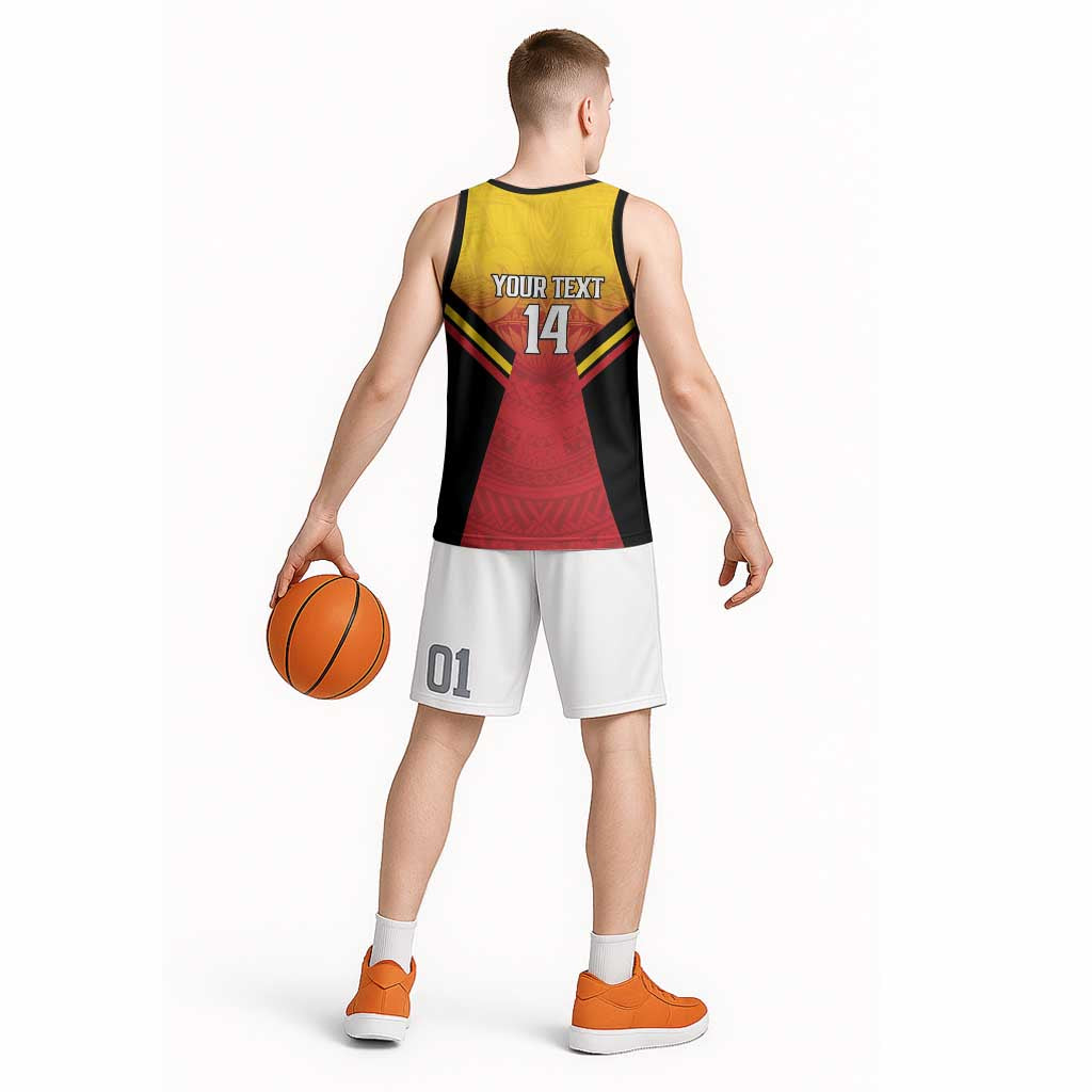 Papua New Guinea Rugby Custom Basketball Jersey Go PNG Hunters Polynesian Pattern LT14 - Polynesian Pride