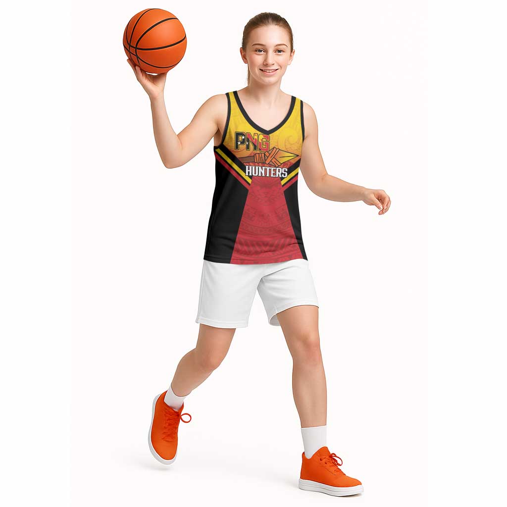 Papua New Guinea Rugby Custom Basketball Jersey Go PNG Hunters Polynesian Pattern LT14 - Polynesian Pride
