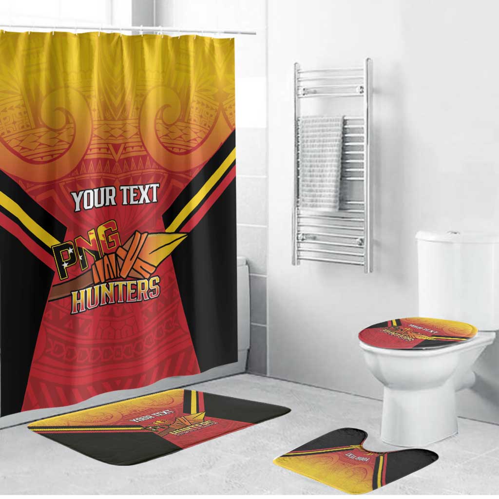 Papua New Guinea Rugby Custom Bathroom Set Go PNG Hunters Polynesian Pattern - Polynesian Pride