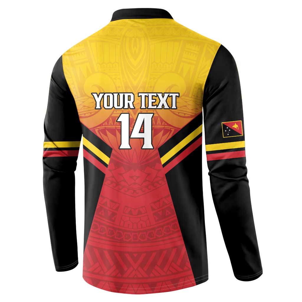 Papua New Guinea Rugby Custom Button Sweatshirt Go PNG Hunters Polynesian Pattern LT14 - Polynesian Pride