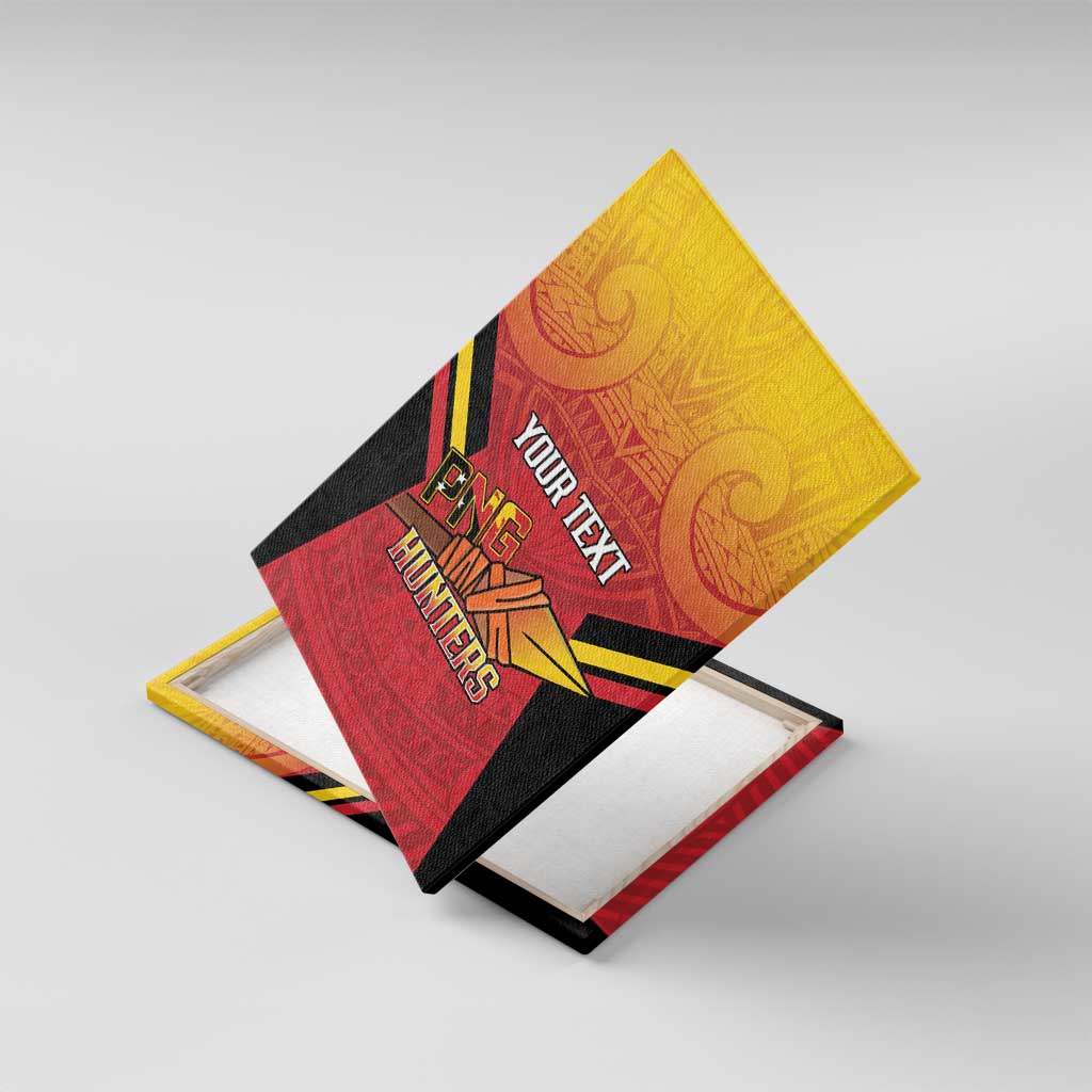 Papua New Guinea Rugby Custom Canvas Wall Art Go PNG Hunters Polynesian Pattern - Polynesian Pride