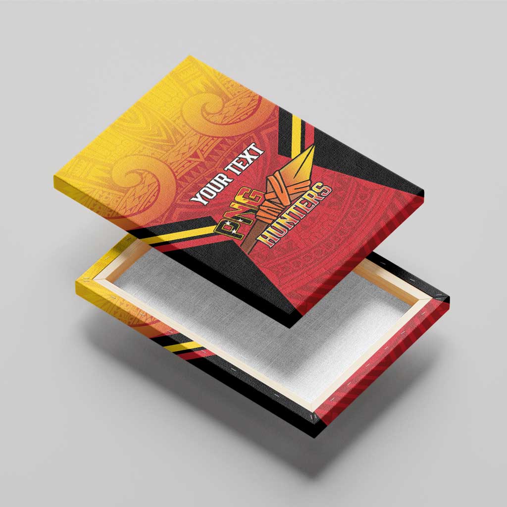 Papua New Guinea Rugby Custom Canvas Wall Art Go PNG Hunters Polynesian Pattern - Polynesian Pride