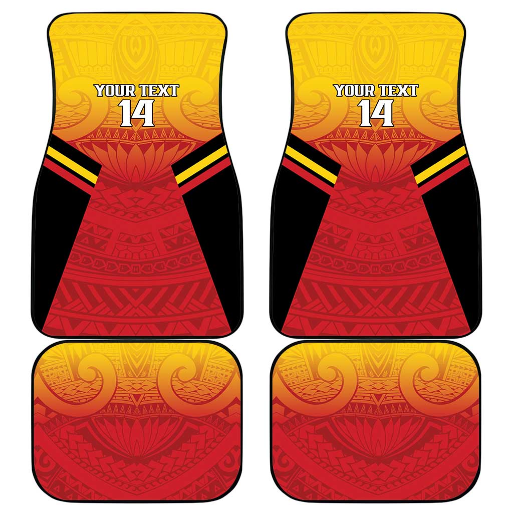 Papua New Guinea Rugby Custom Car Mats Go PNG Hunters Polynesian Pattern - Polynesian Pride