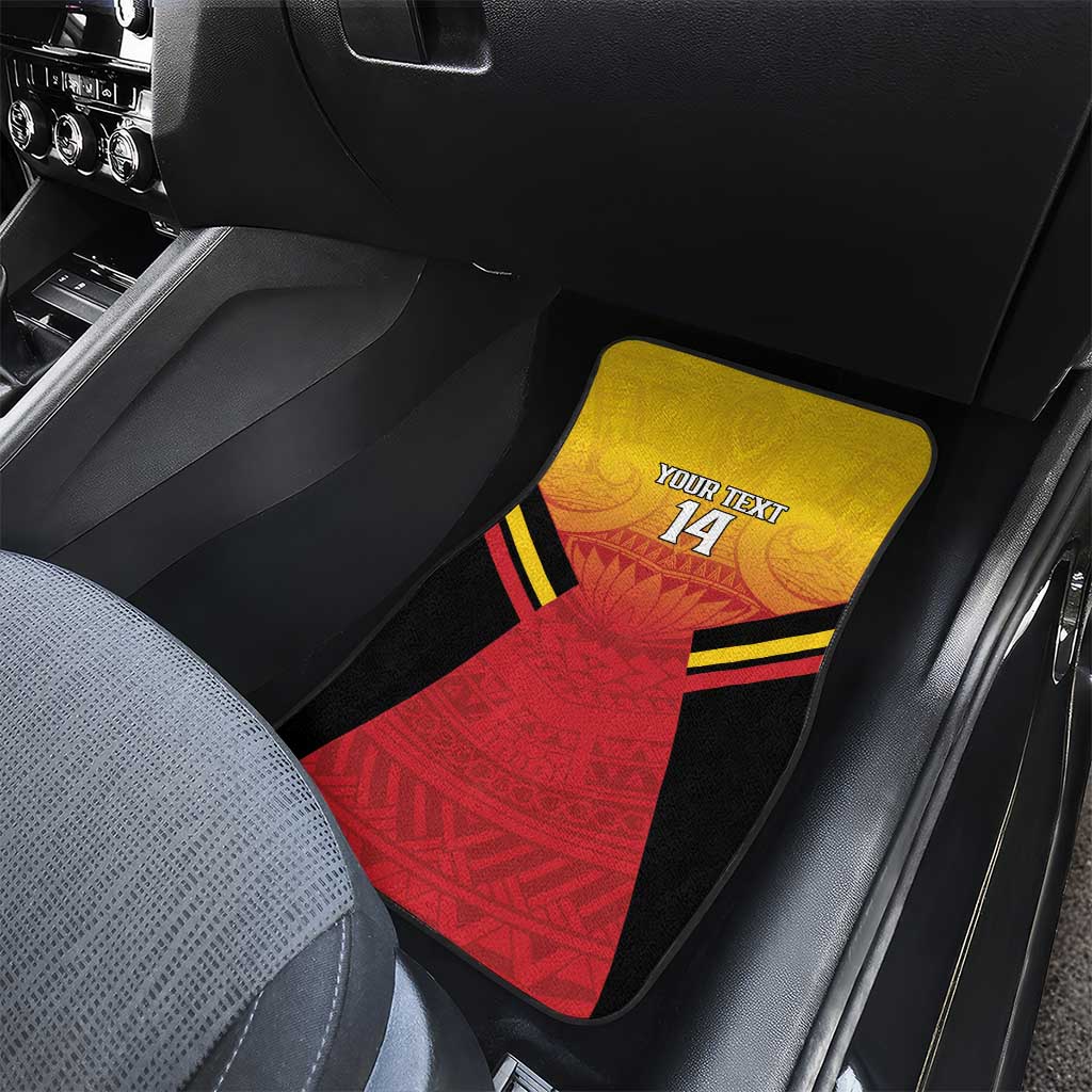 Papua New Guinea Rugby Custom Car Mats Go PNG Hunters Polynesian Pattern - Polynesian Pride