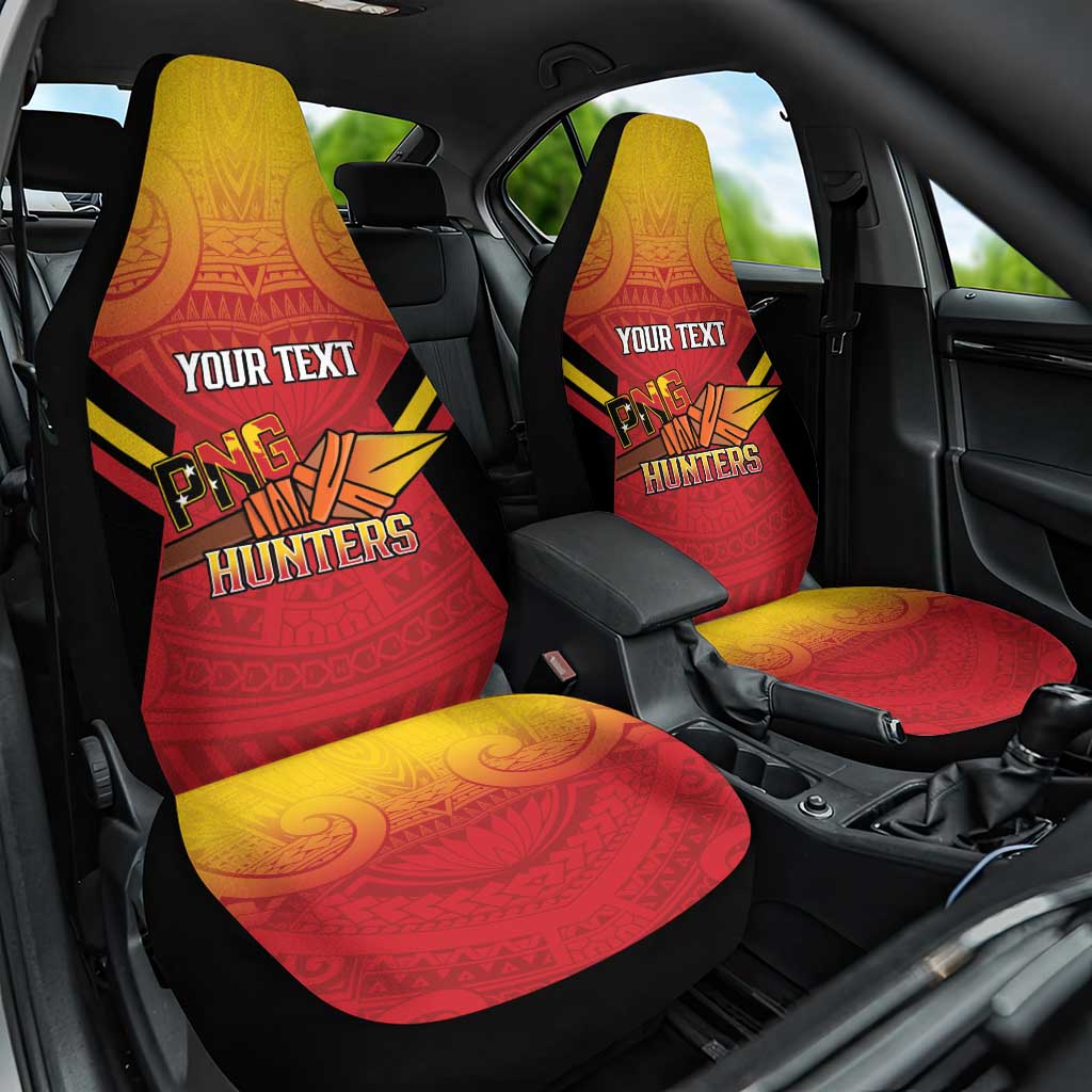 Papua New Guinea Rugby Custom Car Seat Cover Go PNG Hunters Polynesian Pattern - Polynesian Pride