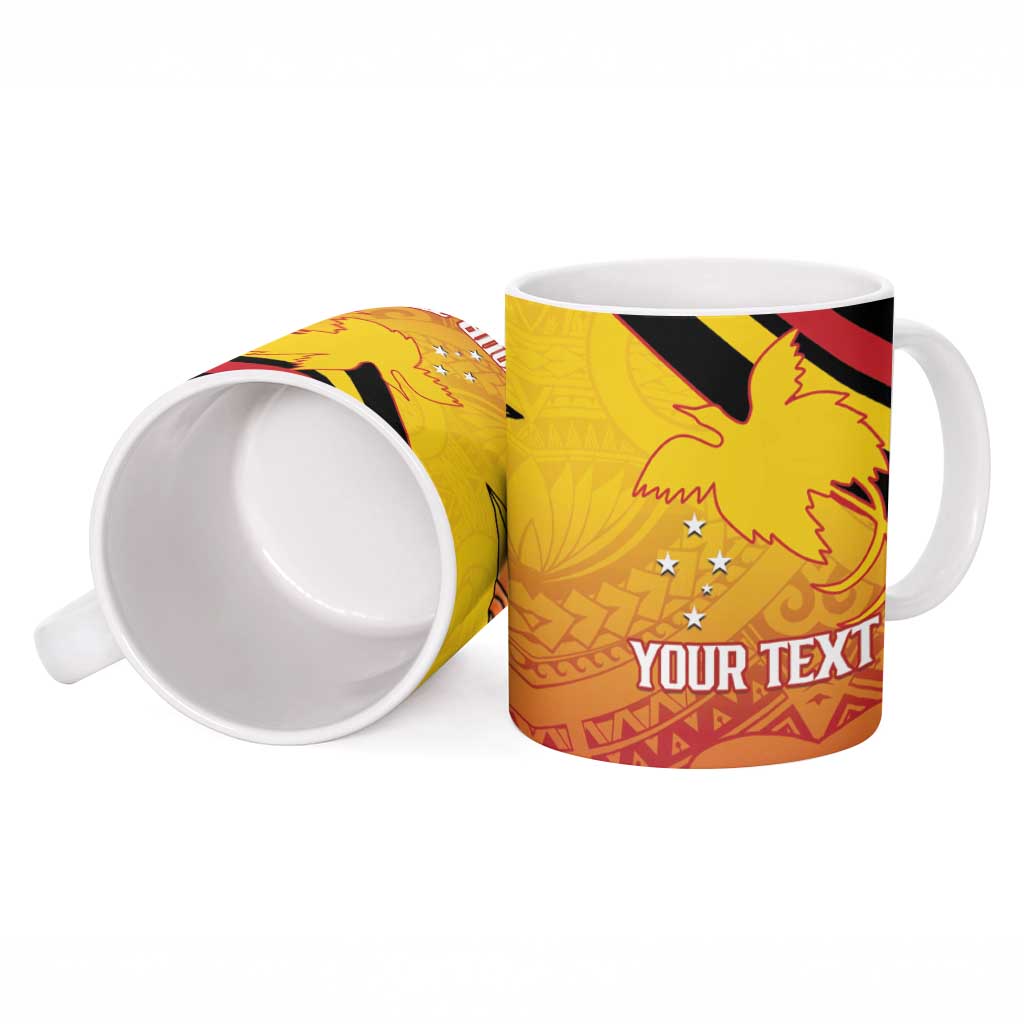 Papua New Guinea Rugby Custom Ceramic Mug Go PNG Hunters Polynesian Pattern LT14 - Polynesian Pride