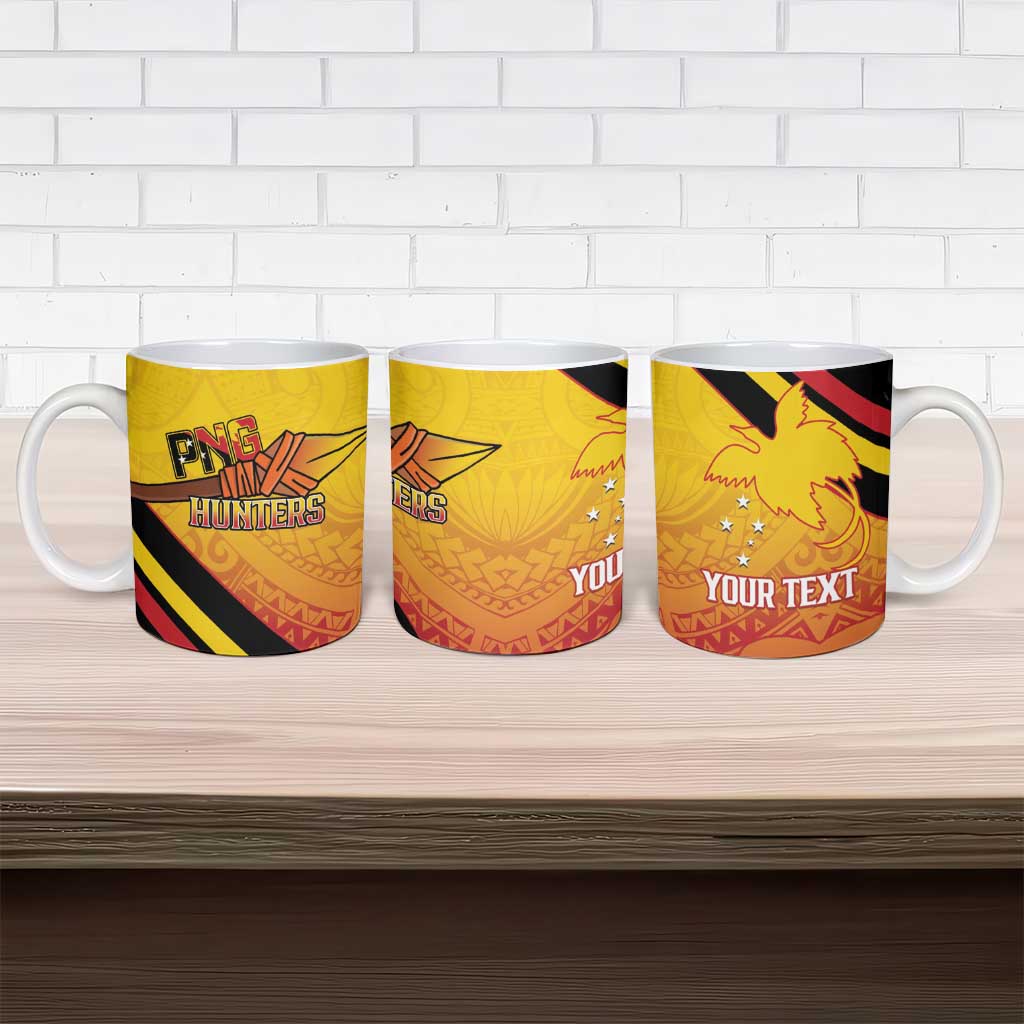 Papua New Guinea Rugby Custom Ceramic Mug Go PNG Hunters Polynesian Pattern LT14 - Polynesian Pride