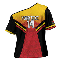 Papua New Guinea Rugby Custom Cross Shoulder Shirt Go PNG Hunters Polynesian Pattern LT14 - Polynesian Pride