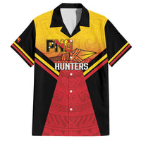 Papua New Guinea Rugby Custom Family Matching Off The Shoulder Long Sleeve Dress and Hawaiian Shirt Go PNG Hunters Polynesian Pattern - Polynesian Pride