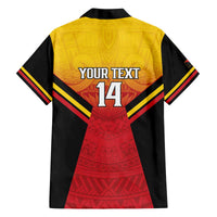 Papua New Guinea Rugby Custom Family Matching Off The Shoulder Long Sleeve Dress and Hawaiian Shirt Go PNG Hunters Polynesian Pattern - Polynesian Pride