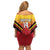 Papua New Guinea Rugby Custom Family Matching Off Shoulder Short Dress and Hawaiian Shirt Go PNG Hunters Polynesian Pattern - Polynesian Pride