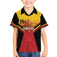 Papua New Guinea Rugby Custom Family Matching Summer Maxi Dress and Hawaiian Shirt Go PNG Hunters Polynesian Pattern - Polynesian Pride