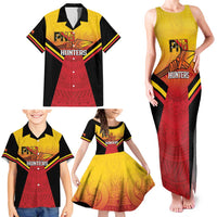 Papua New Guinea Rugby Custom Family Matching Tank Maxi Dress and Hawaiian Shirt Go PNG Hunters Polynesian Pattern - Polynesian Pride
