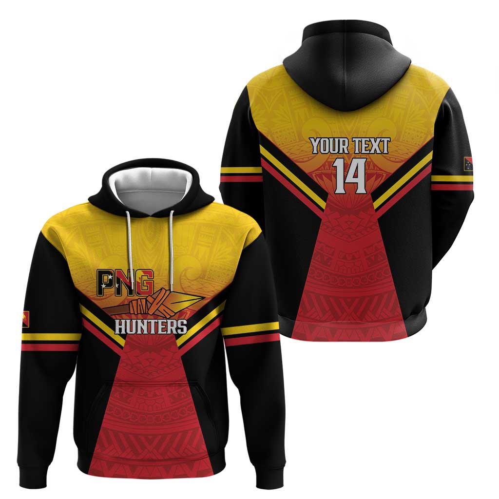 Papua New Guinea Rugby Custom Hoodie Go PNG Hunters Polynesian Pattern - Polynesian Pride