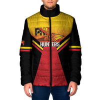 Papua New Guinea Rugby Custom Padded Jacket Go PNG Hunters Polynesian Pattern LT14 Men Red - Polynesian Pride