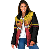 Papua New Guinea Rugby Custom Padded Jacket Go PNG Hunters Polynesian Pattern LT14 Women Red - Polynesian Pride