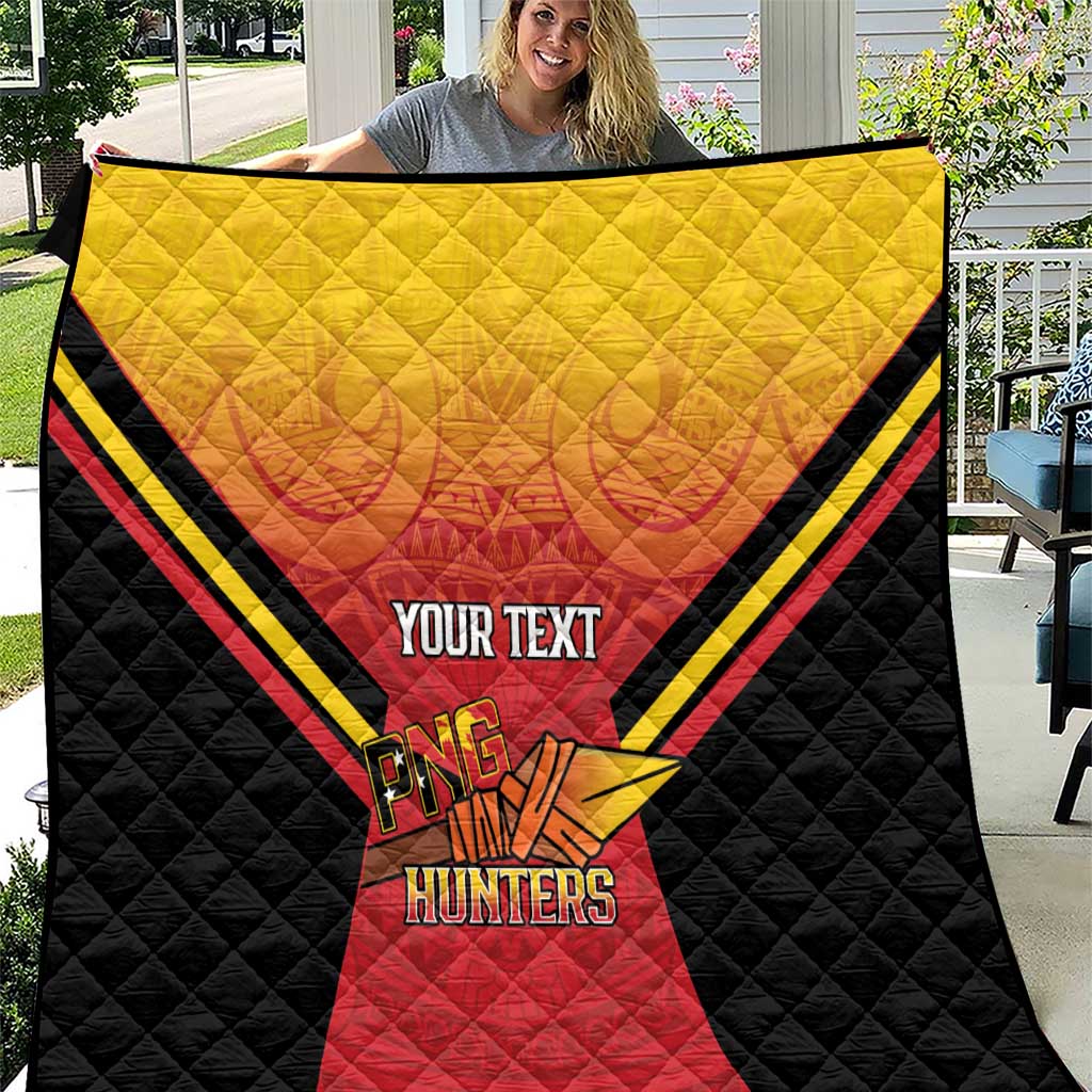 Papua New Guinea Rugby Custom Quilt Go PNG Hunters Polynesian Pattern - Polynesian Pride
