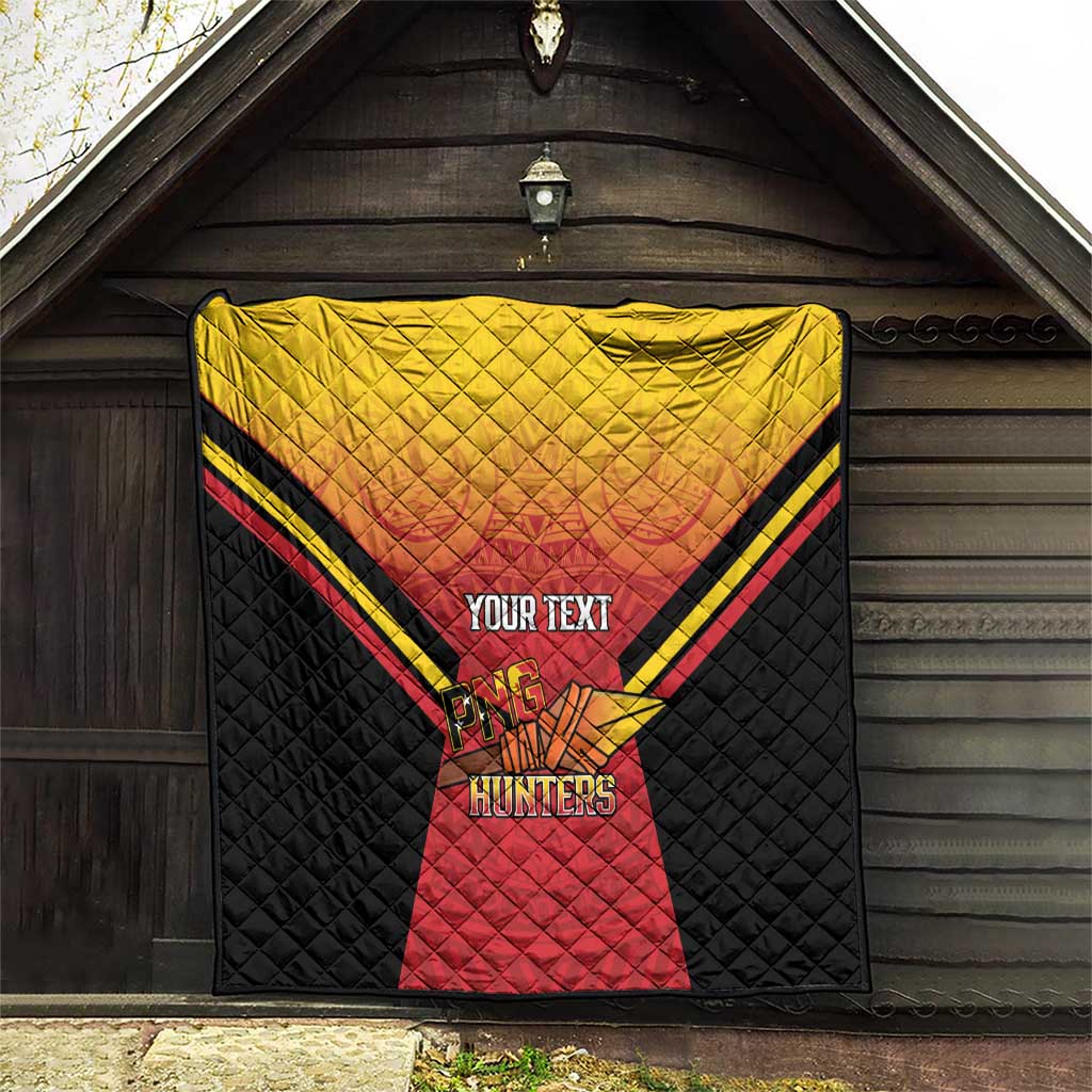 Papua New Guinea Rugby Custom Quilt Go PNG Hunters Polynesian Pattern - Polynesian Pride