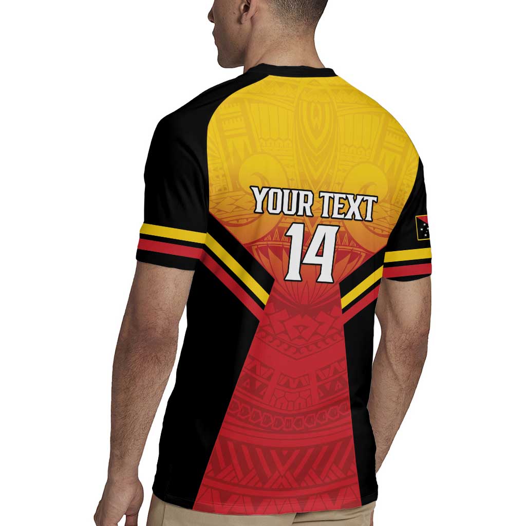 Papua New Guinea Rugby Custom Rugby Jersey Go PNG Hunters Polynesian Pattern - Polynesian Pride