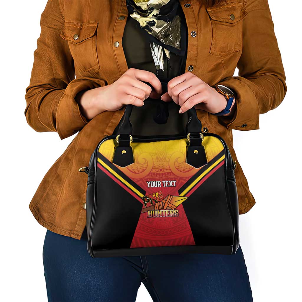 Papua New Guinea Rugby Custom Shoulder Handbag Go PNG Hunters Polynesian Pattern - Polynesian Pride