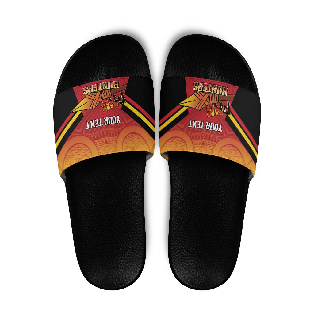 Papua New Guinea Rugby Custom Slide Sandals Go PNG Hunters Polynesian Pattern - Polynesian Pride