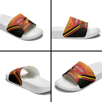Papua New Guinea Rugby Custom Slide Sandals Go PNG Hunters Polynesian Pattern - Polynesian Pride