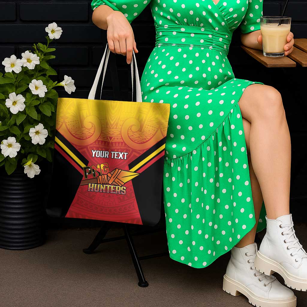 Papua New Guinea Rugby Custom Tote Bag Go PNG Hunters Polynesian Pattern - Polynesian Pride
