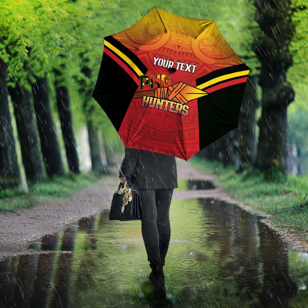 Papua New Guinea Rugby Custom Umbrella Go PNG Hunters Polynesian Pattern - Polynesian Pride