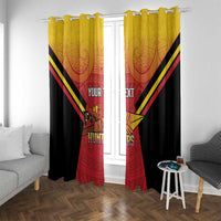 Papua New Guinea Rugby Custom Window Curtain Go PNG Hunters Polynesian Pattern - Polynesian Pride