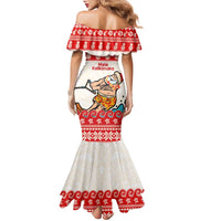 Mele Kalikimaka Hawaii Family Matching Mermaid Dress and Hawaiian Shirt Water-skiing Santa Tropical Vibes LT14 - Polynesian Pride