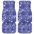 Blue Palaka Japanese Patterns Car Mats Koi Fish Asanoha Sakura Patchwork Stylized - Polynesian Pride