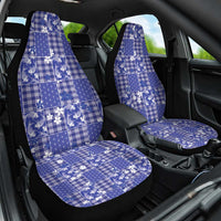 Blue Palaka Japanese Patterns Car Seat Cover Koi Fish Asanoha Sakura Patchwork Stylized - Polynesian Pride