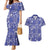 Blue Palaka Japanese Patterns Couples Matching Mermaid Dress and Hawaiian Shirt Koi Fish Asanoha Sakura Patchwork Stylized - Polynesian Pride