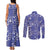 Blue Palaka Japanese Patterns Couples Matching Tank Maxi Dress and Long Sleeve Button Shirt Koi Fish Asanoha Sakura Patchwork Stylized - Polynesian Pride