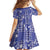 Blue Palaka Japanese Patterns Family Matching Off The Shoulder Long Sleeve Dress and Hawaiian Shirt Koi Fish Asanoha Sakura Patchwork Stylized - Polynesian Pride