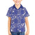 Blue Palaka Japanese Patterns Family Matching Off The Shoulder Long Sleeve Dress and Hawaiian Shirt Koi Fish Asanoha Sakura Patchwork Stylized - Polynesian Pride