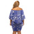 Blue Palaka Japanese Patterns Family Matching Off Shoulder Short Dress and Hawaiian Shirt Koi Fish Asanoha Sakura Patchwork Stylized - Polynesian Pride