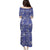 Blue Palaka Japanese Patterns Family Matching Puletasi and Hawaiian Shirt Koi Fish Asanoha Sakura Patchwork Stylized - Polynesian Pride