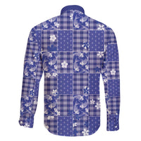 Blue Palaka Japanese Patterns Family Matching Tank Maxi Dress and Hawaiian Shirt Koi Fish Asanoha Sakura Patchwork Stylized - Polynesian Pride