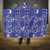 Blue Palaka Japanese Patterns Hooded Blanket Koi Fish Asanoha Sakura Patchwork Stylized - Polynesian Pride