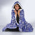 Blue Palaka Japanese Patterns Hooded Blanket Koi Fish Asanoha Sakura Patchwork Stylized - Polynesian Pride