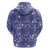 Blue Palaka Japanese Patterns Hoodie Koi Fish Asanoha Sakura Patchwork Stylized - Polynesian Pride