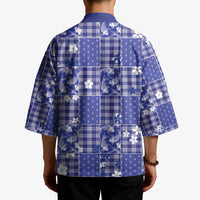 Blue Palaka Japanese Patterns Kimono Koi Fish Asanoha Sakura Patchwork Stylized - Polynesian Pride