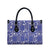 Blue Palaka Japanese Patterns Leather Bag Koi Fish Asanoha Sakura Patchwork Stylized - Polynesian Pride