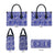 Blue Palaka Japanese Patterns Leather Bag Koi Fish Asanoha Sakura Patchwork Stylized - Polynesian Pride