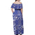 Blue Palaka Japanese Patterns Off Shoulder Maxi Dress Koi Fish Asanoha Sakura Patchwork Stylized - Polynesian Pride