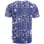 Blue Palaka Japanese Patterns T Shirt Koi Fish Asanoha Sakura Patchwork Stylized - Polynesian Pride