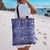 Blue Palaka Japanese Patterns Tote Bag Koi Fish Asanoha Sakura Patchwork Stylized - Polynesian Pride